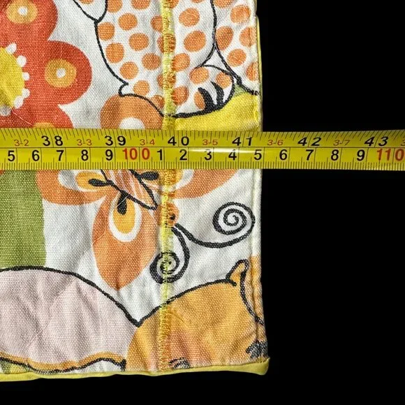 Vintage 1970s Kitschy Handmade Throw Blanket Flower Snail Yellow Orange AS IS - Picture 10 of 10